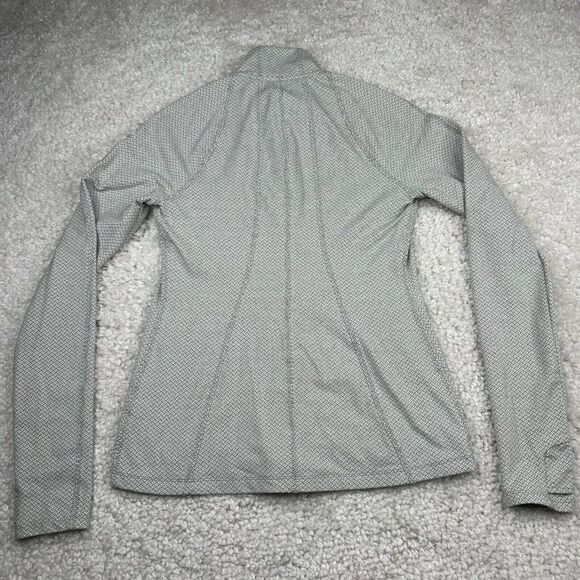 Athleta Criss Cross Hope Herringbone Zip Up Jacket Fitted Gray - Picture 3 of 14